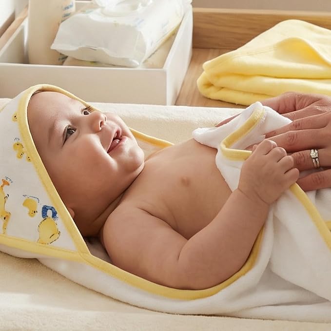Butterblu Harper - 100% Organic Cotton Hooded Towels in Soft and Absorbent Baby Terry, 2-Pack, Puddle Jumpers, One Size