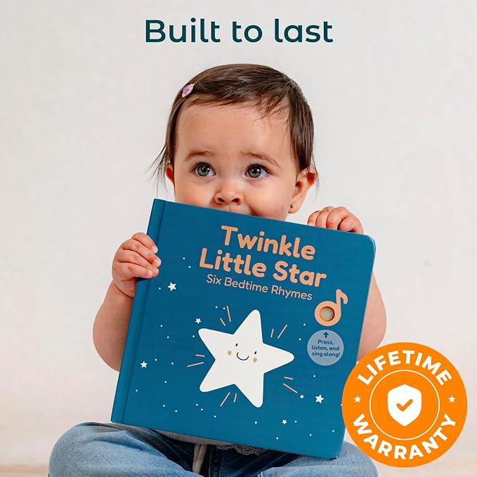 Cali's Books Twinkle Twinkle Little Star ??USB-C Rechargeable Musical Book for 1-Year-Old | Sound Book for Toddlers 1-3 with Bedtime Lullabies ??Nursery Rhymes Musical Book