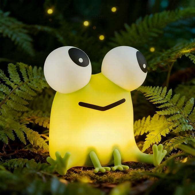 Cute Frog Night Light, Squishy Silicone Animal Lamp for Kids, Dimmable Rechargeable LED Bedside Light with Timer, Kawaii Frog Lamp for Nursery Bedroom Decor Gifts for Girls Boys