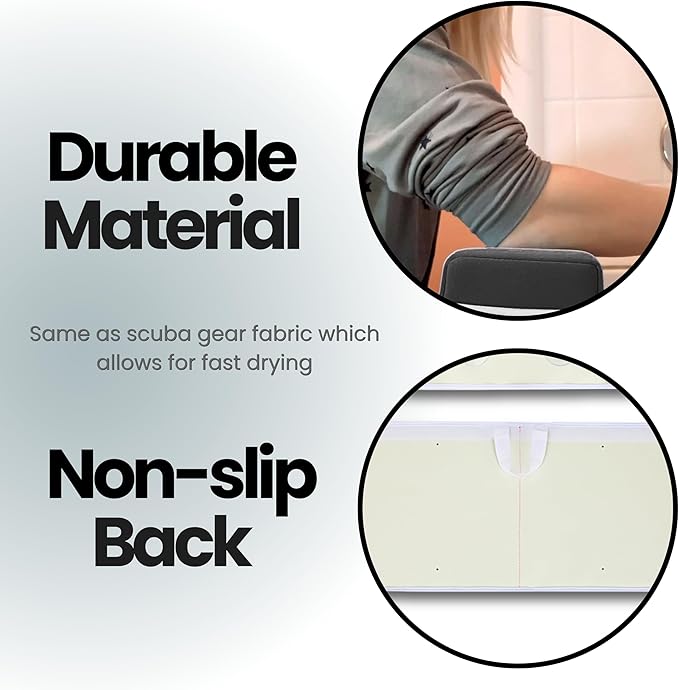Bath Kneeler ?? Suction Cups & 1.5" Padding.Certified Non Toxic Bath Kneeling Pad for Bath Tub & 5 Bath Toy Organizer. Fast Dry Baby Bath Kneeler and Elbow Rest Pad Set by Supa Ant-Charcoal