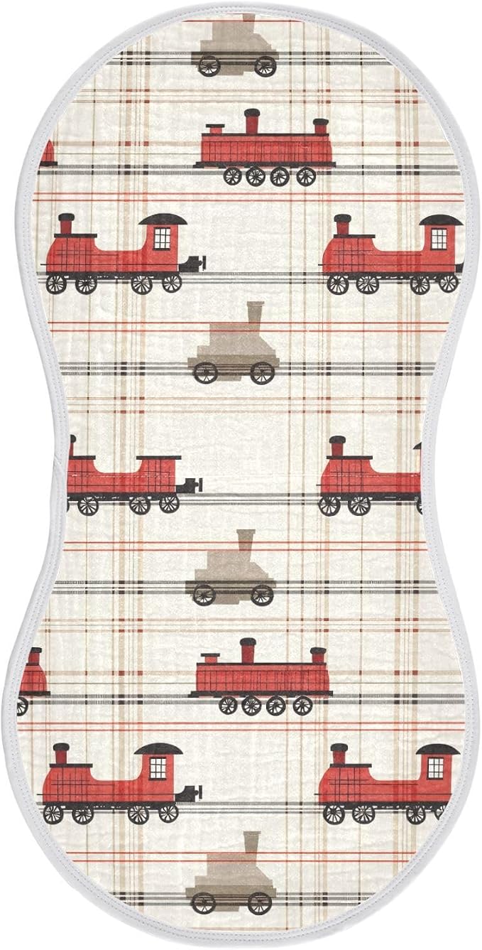 vvfelixl Intage Steam Train Burp Cloths for Baby Boy Girls Baby Washcloths Burp Rags 1 Pack