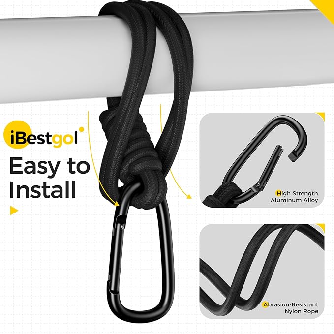 Baby Stroller Hooks, Universal Clips for Diaper and Mommy Bags, Heavy-Duty Hangers with Straps, Practical Stroller Accessory for Moms, Black-2pc