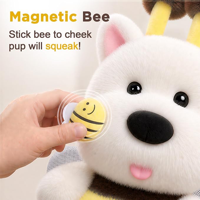 iPlay, iLearn Baby Talking Dog Toy, Toddler Musical Plush Dancing Stuffed Animal, Interactive Electronic Singing & Repeat Tummy Time Toy, Birthday Gifts 12-18 Month Infant, 1 2 3 Year Old Kid Girl Boy