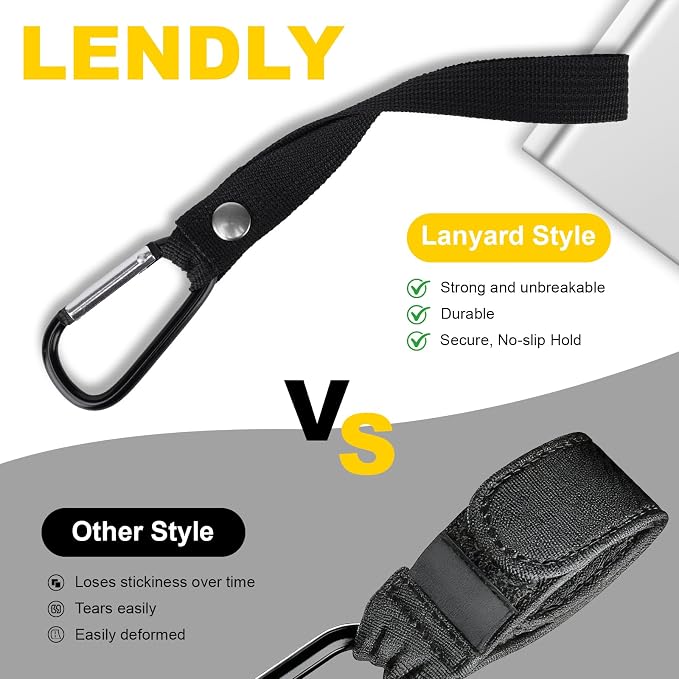 2-Pack Baby Stroller Hooks for Bags - Heavy Duty 2.48" Universal Stroller Clips with Reinforced Rope, Multi-Scene Use for Bikes, Backpacks & Camping Gear