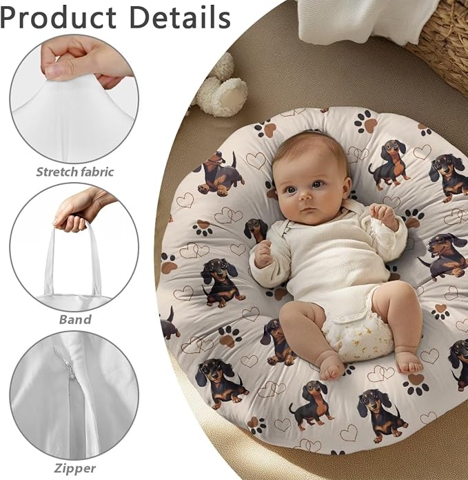 Dachshund Pillow Cover Kawaii Breastfeeding Cover Ultra Soft & Breathable Unisex Nursing Pillow Slipcovers Machine Wash & Quick-Dry Feeding Cushion Cover Newborn Gift