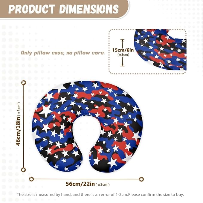 American Flag Nursing Pillowcase Soft Comfortable Breastfeeding & Bottle Feeding Pillow Covers with Hidden Zipper for Baby Girls Boys