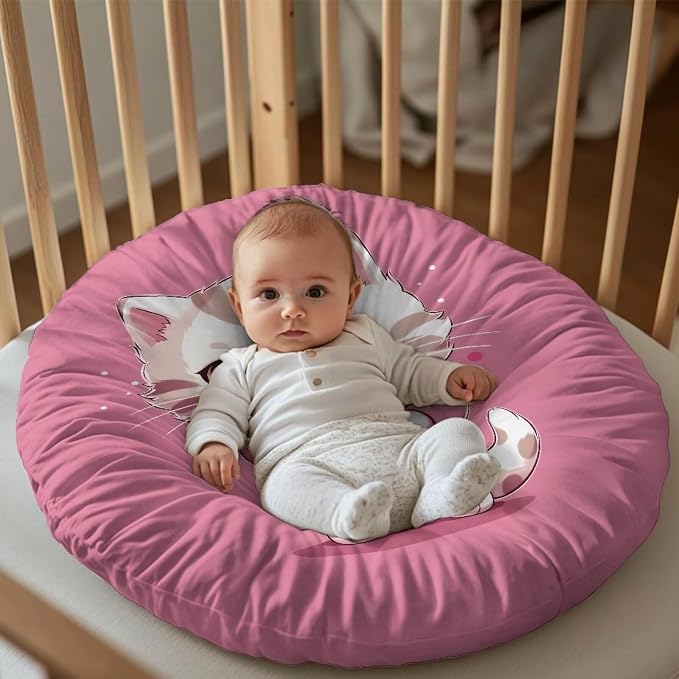 Kitten Nursing Pillow Cover Breastfeeding Pillow Slipcover for Baby Boys & Girls Nursing Pillow Case for Newborn Soft Fabric Fits Snug On Infant Washable & Breathable