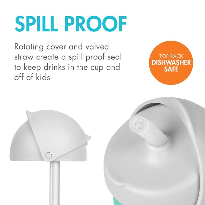 Boon Snug Silicone Sippy Cup Lids and Straws - Includes 3 Lids and 3 Straws & Nursh Silicone Straw Sippy Cup Lid - Conversion Straw Top Nursh Bottles