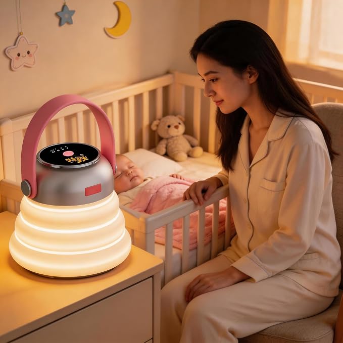 wapentake® Baby Night Light, Featuring 12 Color Options and stepless dimming, Made of Soft Silicone, Foldable for Storage, and Rechargeable, Suitable for Breastfeeding Mothers