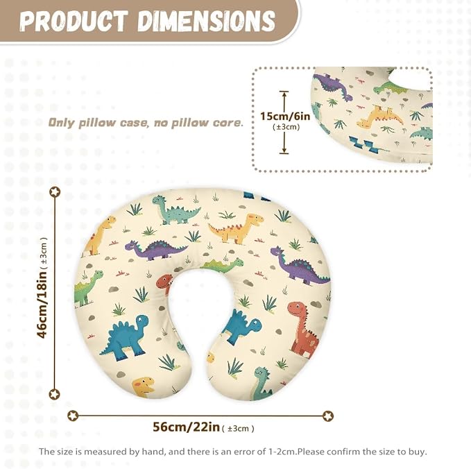 Dinosaur Leaves Nursing Pillow and Positioner Detachable Newborn Original Breastfeeding Slipcover Case U-Shaped Head Support Protector Cushion Easy Care