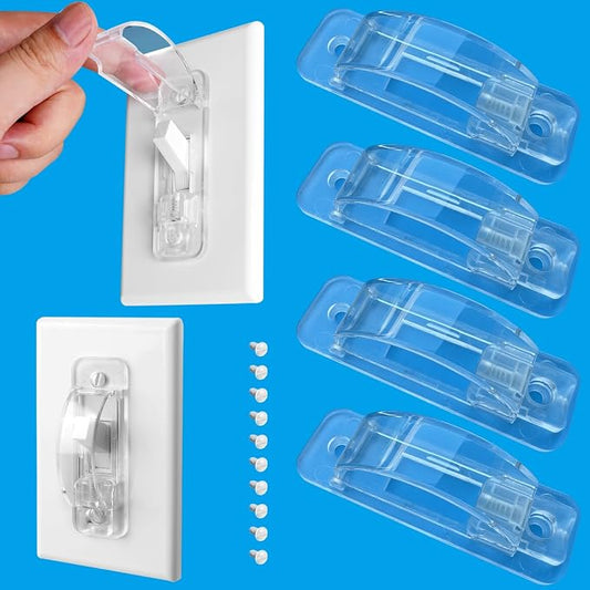 Light Switch Guard Cover, 4 ChildProof Wall Switch Guard Cover for Toggle Light Switch Protects Your Lights or Circuits from being Accidentally Turned On or Off