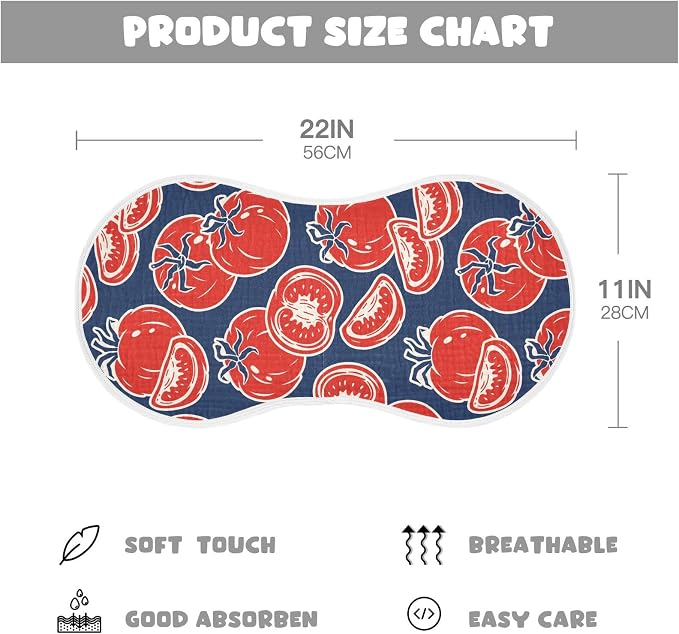 vvfelixl Baby Burp Cloths Slice Red Tomatoes Baby Newborn Cotton Burping Cloths Set Baby Washcloths 4 Pack
