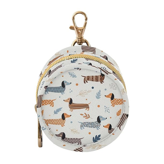 Dachshund Dogs Cute Pattern Baby Pacifier Holder Case with Clip Portable Pacifier Storage Organizer Round Container Pouch Box Fits Diaper Bag Stroller Purse