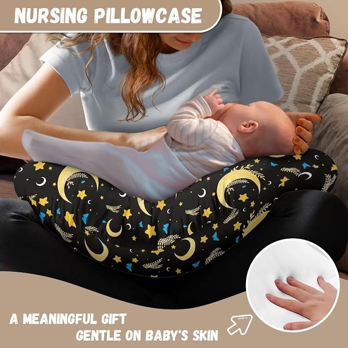 Moon Breastfeeding Pillowcase for Maternity Mom, Comfortable Nursing Pillow for Newborn Infant, Ultra Soft Nursing Pillow Cover Fit Most Nursing Pillow Core
