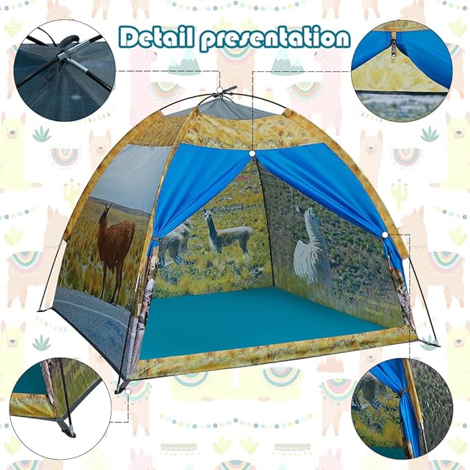 Mnagant Kids' Alpaca Tent - Fun Pop-Up Playhouse for Boys and Girls - Easy Setup, Indoor/Outdoor Adventure Tent - 47" x 47" x 43"