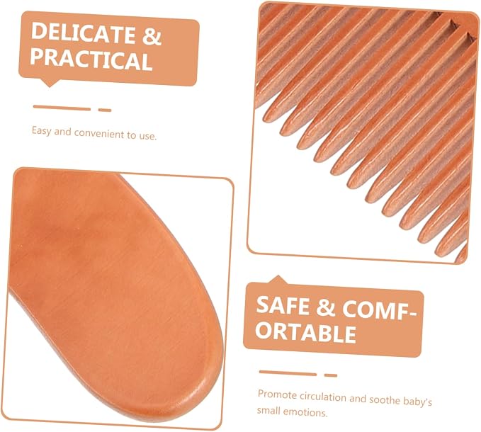 Kisangel 2sets Newborn Hair Brush and Comb Set Brush and Comb for Gentle Cradle Cap Care Hair Care Kit for Newborns for Daily Scalp Massage and Relaxation