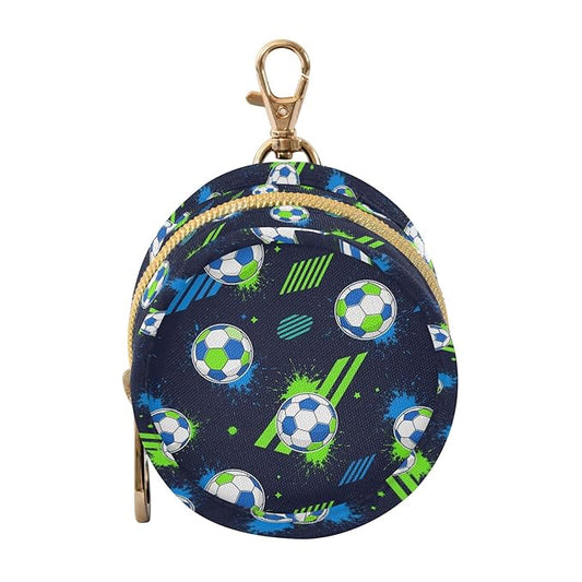 Soccer Ball Print Pacifier Holder Case for Diaper Bag Portable Travel Pacifier Storage Case with Clip Pacifier Storage Container for Outdoor Purse Baby Girls Boys