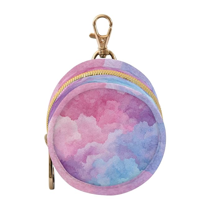 Pacifier Holder with Clip Pacifier Case for Diaper Bag Round Baby Pacifier Pouch Box Bag Portable Colorful Tie Dye