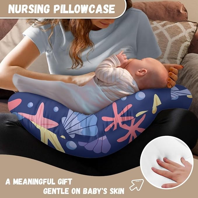 Shell Starfish Nursing Pillow Covers for Breastfeeding Pillow, Cozy Nursing Slipcover Breastfeeding Pillow Covers for Breastfeeding Mom