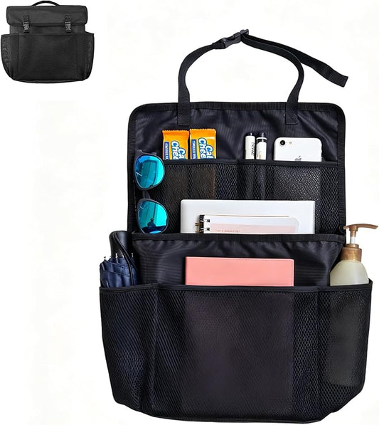 Car Seat Organizer with Compartment,Seat Back Organizer with Tablet & Laptop Storge Pocket,Car Headrest Hanging Pocket,Portable Handbag with Cup Holder