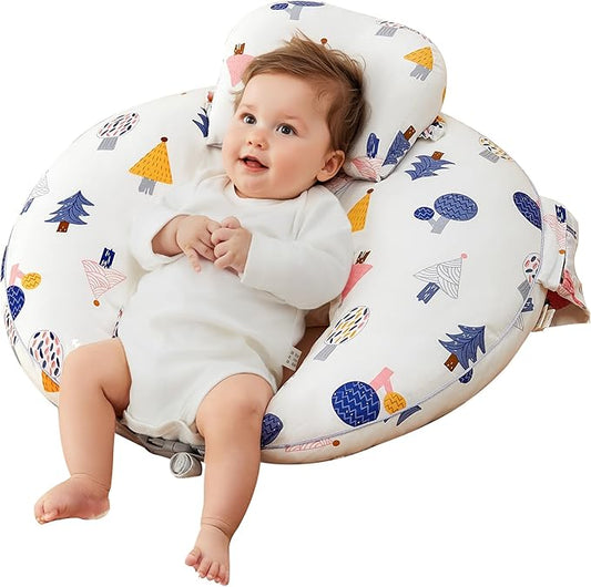 Nursing Pillow for Breastfeeding & Bottle Feeding ?“Breastfeeding Pillow with Adjustable Waist Strap, Feeding Pillow for Tummy Time,Removable Cotton Cover for Mom Comfort (Forest)
