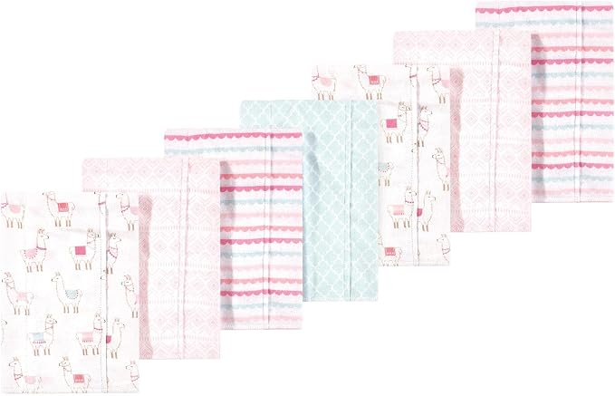 Luvable Friends Hudson Baby Flannel Burp Cloths 7pk, Sweet Llama