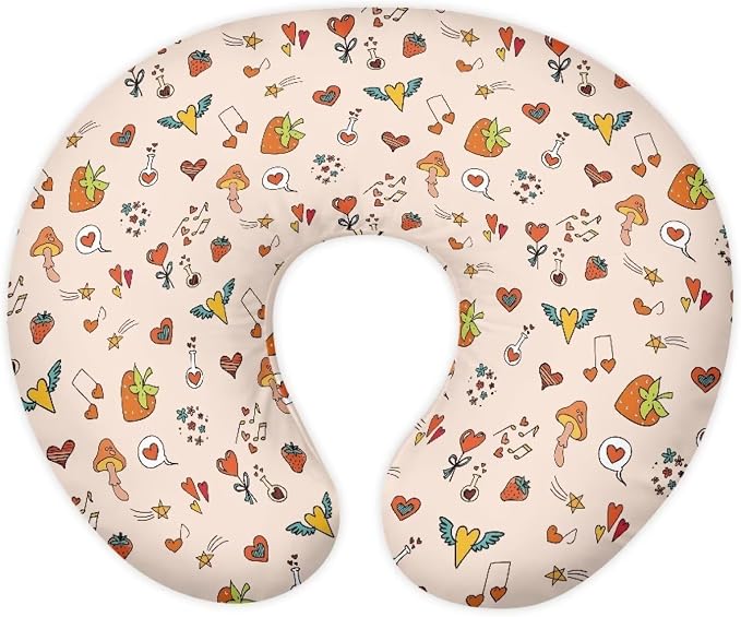 Multiple Food Batterns Nursing Pillow Cover for Baby Girl，Breastfeeding Nipple Shields for Breastfeeding Newborn