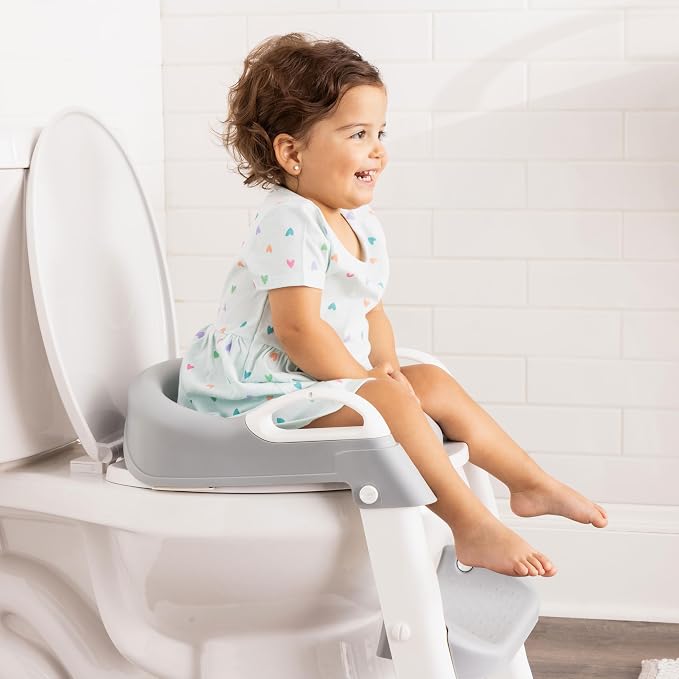 Regalo Toddler Potty Training Seat with Step Stool Ladder, Adjustable Kids Toilet Seat with Cushioned Pad & Handles, Foldable Potty Training Toilet Seat for Toddlers, Fits Standard Toilets