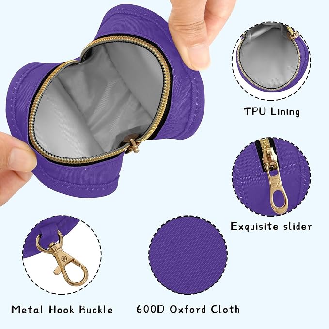 Dark Purple Pacifier Holder Case Newborn Pacifier Storage Pouch for Boys Girls Easy Attach to Diaper Bag Portable Baby Essentials Container