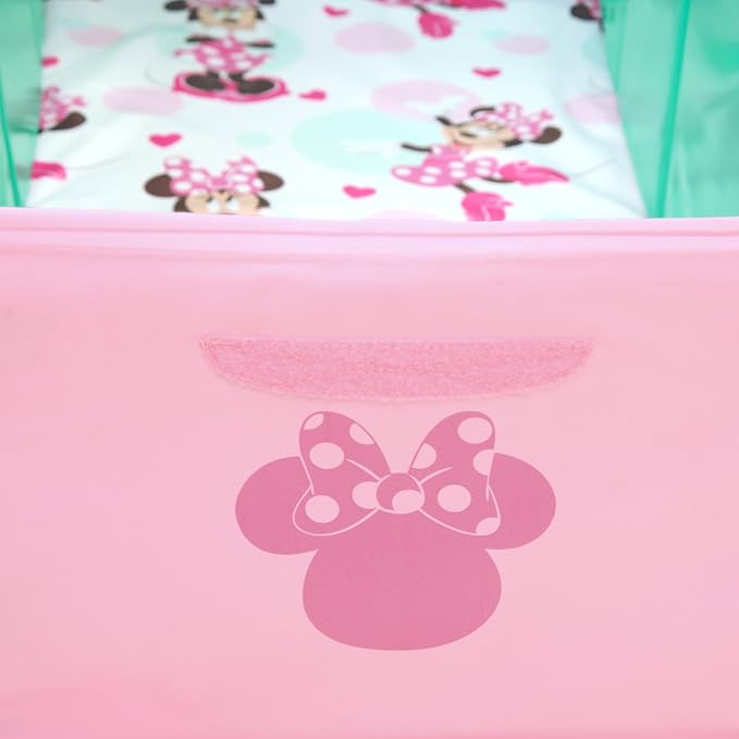 Disney Baby Minnie Mouse Tuckaway Toddler Folding Tub, Converts Shower to Bathtub, Folds to Store, Easy to Clean, Portable Baby Bathtub for Travel, 12M-5Y