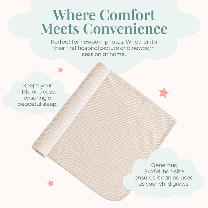 Caden Lane Baby Swaddle & Receiving Blanket, Soft, Breathable & Temperature-Regulating Bamboo Viscose Fabric for Swaddling Newborns, Gender Neutral Infant Blanket for Boys & Girls