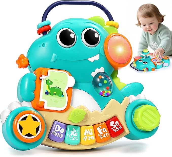 ITSFORU Baby Toys 6-12 Months Dinosaur Music Light Up Baby Piano Toys for 1 Year Old Boy Girl Early Learning Educational Piano Keyboard Infant Toys for 12 18 Months Baby Toy 1 Year Old Boys Girls Gift