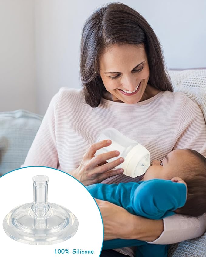 Straw Nipples for Evenflo Balance Wide Neck Bottles, Soft 100% Silicone Wide Neck Sippy Straw Nipples, 8m+, 4 Count