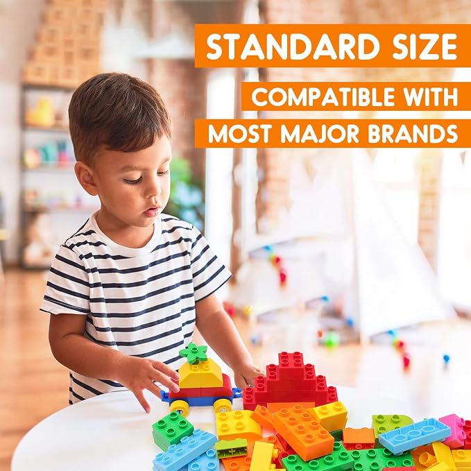 83 Pcs Jumbo Building Blocks for Toddlers (81 Blocks + 2 Baseplates) | Compatible Big Construction Bricks in Diverse Vibrant Colors | Kids Ages 3+ STEM Toy