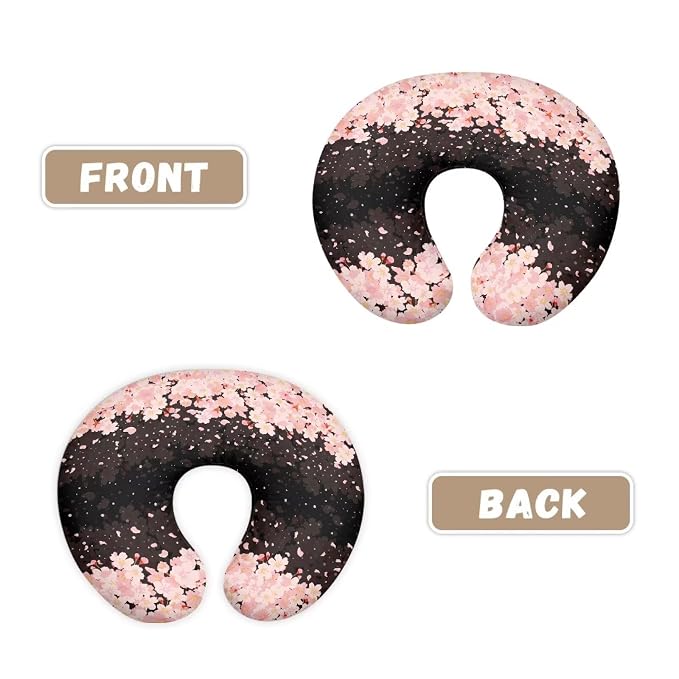 Cherry Blossom Nursing Pillow Slipcover Dustproof Skin-Friendly Nursing Pillow Cover Stretchy Removable Bottle and Breastfeeding Cover for Boys and Girls