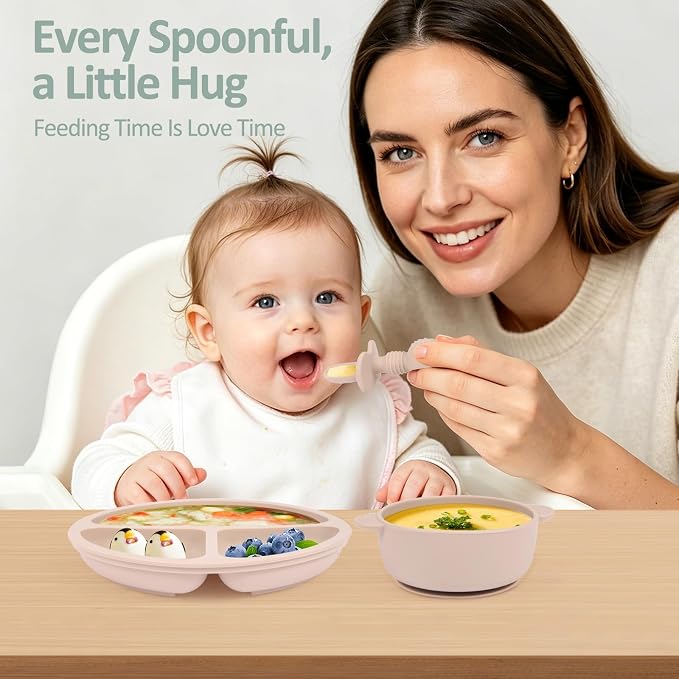 Eascrozn Baby Utensils, 3 Pack Silicone Forks and Spoons Set, Baby Spoons Self Feeding 6+ Months, BPA Free, Baby Led Weaning Feeding Supplies, Dishwasher Safe