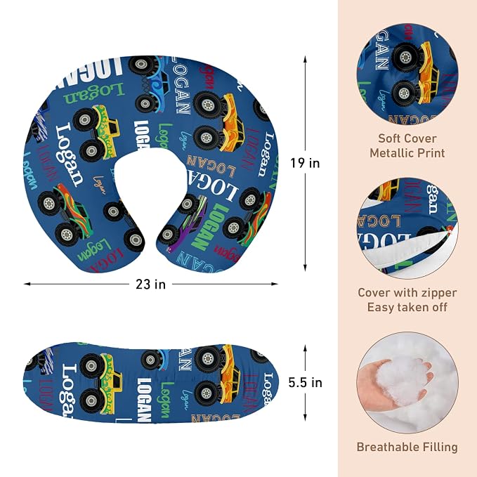 Dyoart Baby Nursing Pillow Cover,Personalized Name,Ultra Soft Snug Fits On Infant,Breastfeeding Pillow Slipcover for Bottle Feeding,Custom Gift for Boys Girls(one Size)