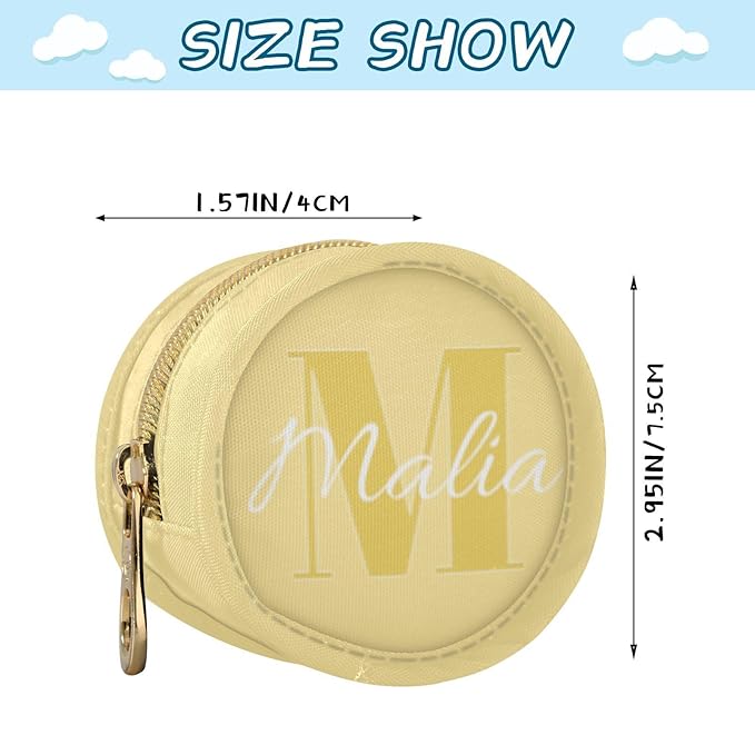 Custom Beige Pacifier Holder Case for Diaper Bag Personalized Portable Travel Pacifier Storage Case with Clip Newborn Baby Pouch for Baby Boys Girls Purse Outdoor