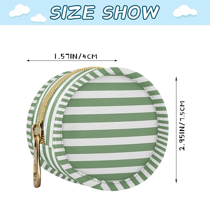 Sage Green Stripes Pacifier Holder Case Newborn Pacifier Storage Pouch for Boys Girls Easy Attach to Diaper Bag Portable Baby Essentials Container