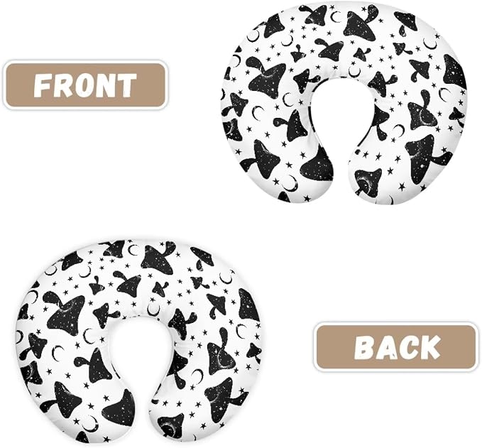Nursing Pillow Cover Stretchy，Breastfeeding Pillow Slipcover for Baby Girls，Starry Sky and Mushrooms,Soft Snug Fits On Newborn Feeding Pillow Case