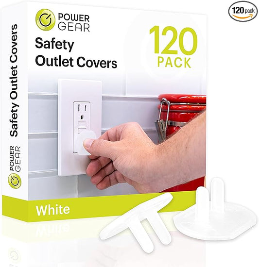 Power Gear Outlet Covers Baby Proofing Child Proof Plug Covers for Electrical Outlets Easy Install Outlet Plug Covers UL Listed Shock Prevention White 69313 120 Count