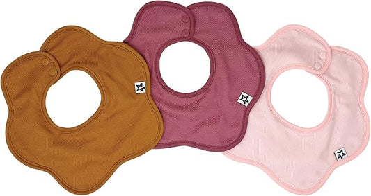 Tiny Twinkle Roundabout Drool Bibs 3 Pack - 360 Rotating Water Resistant and Absorbent Teething Baby Bibs