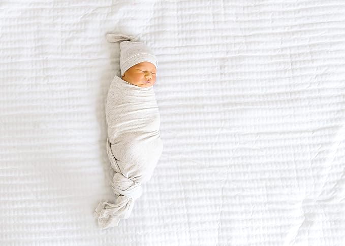 Copper Pearl Swaddle Blankets for Newborns | Soft Stretchy Receiving Blankets for Boys and Girls | Large 46 x 46 Inch Baby Blankets | Lightweight and Breathable Swaddles | Oat