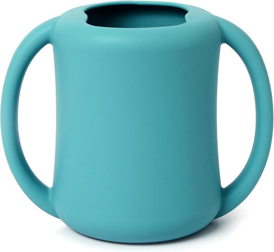 PrimaStella Silicone Baby & Toddler Training Cup with Handles (Pacific Blue)