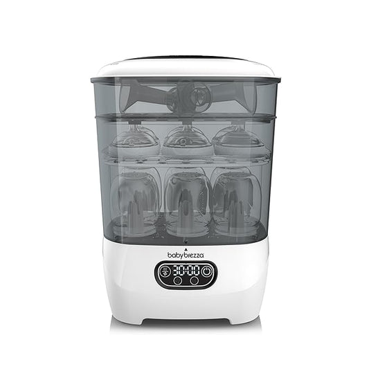 Baby Brezza Bottle Sterilizer and Dryer Advanced – 33% Faster - Largest Capacity Steam Sanitizer - Universal Sterilization Machine for All Bottles + Pump Parts - HEPA Air Filter