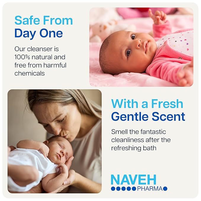 NAVEH PHARMA Cradle Cap Cleanser For Baby & Kids | 100% Natural Cradle Cap Treatment | Spray & Wash No Scrubbing | Better Than Shampoo Or Brush | Help With Dandruff | Olive Oil & Squalane | 1 FL OZ