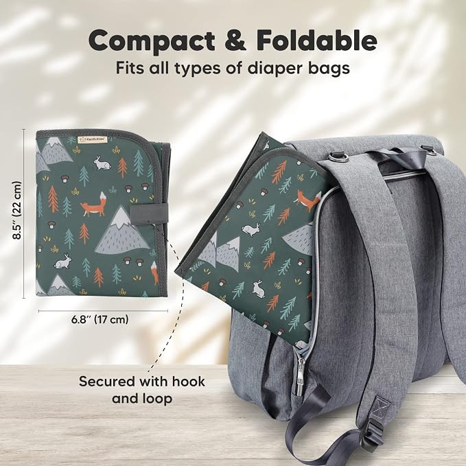 KeaBabies Portable Diaper Changing Pad and Waterproof Baby Changing Pad - Waterproof Travel Changing Mat for Baby, Compact Travel Changing Pad for Diaper Bag, Foldable Baby Diaper Clutch