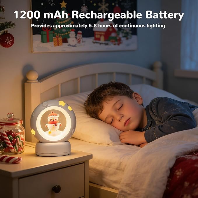 AVEKI Snowman Night Light, Cute Christmas Snowman Lights Gifts for Kids Boys Girls, Dimmable Bedside Touch Lamp for Nursery Kids Room, Christmas Gifts for Your Princess Sweetheart