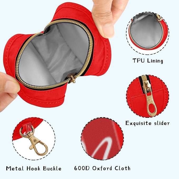 Custom Red Pacifier Holder Case for Diaper Bag Personalized Portable Travel Pacifier Storage Case with Clip Newborn Baby Pouch for Baby Boys Girls Purse Outdoor