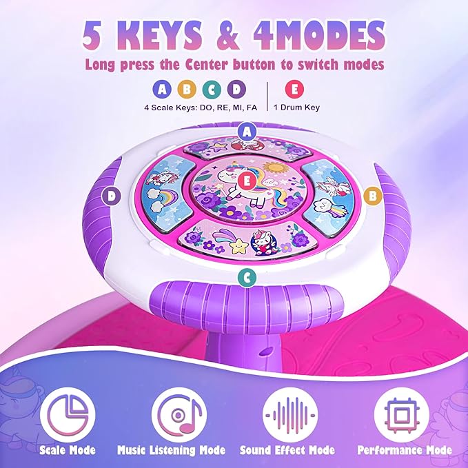 VROGTIK Sit and Spin Toys for Toddlers 1-3 Girls, 360° Toddler Spinning Seat with LED Lights and Music Christmas Birthday Gift for 1 2 3 Years Old Girl Sensory Toys Toddler Activities